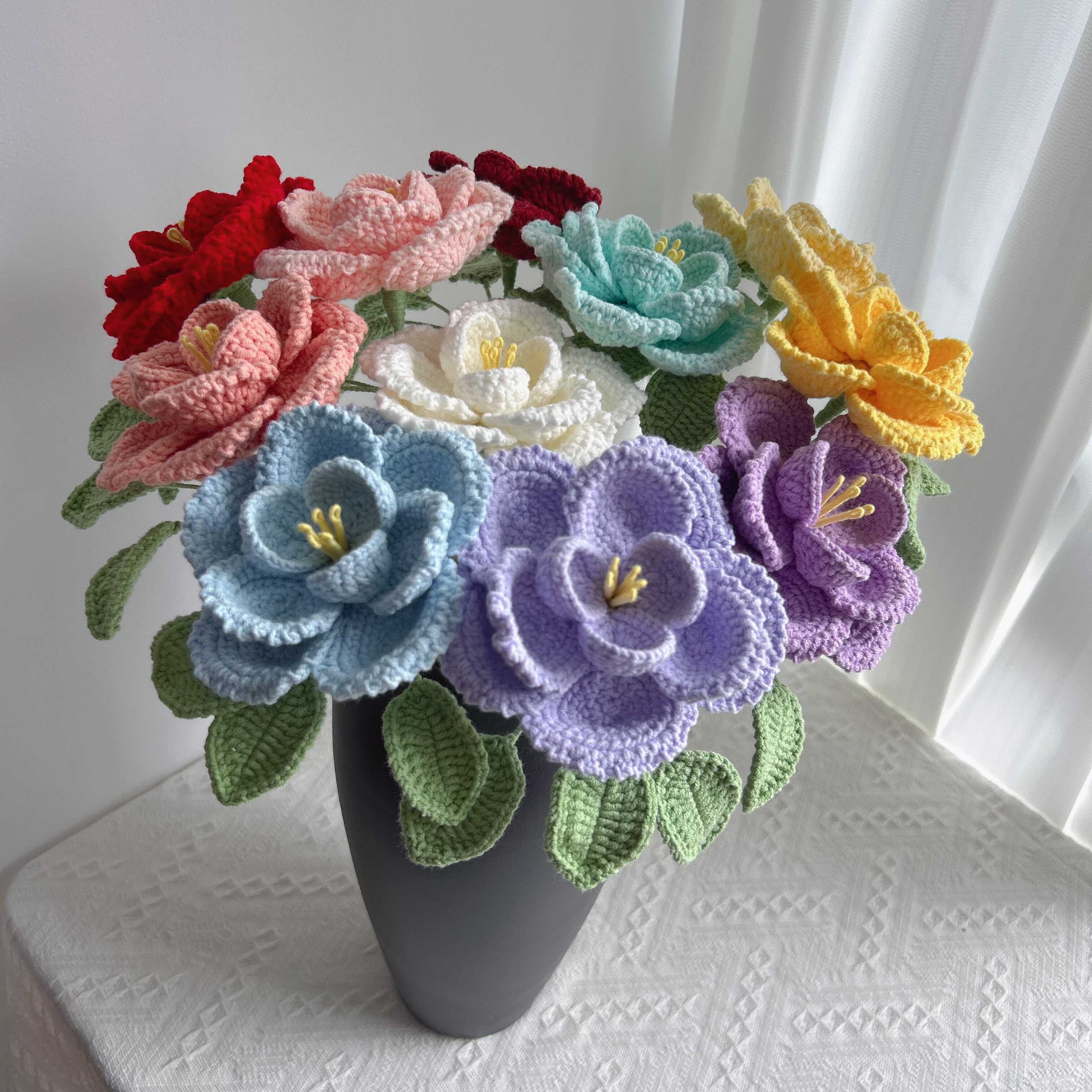 handmade cross-border crocheted French roses - Image 9