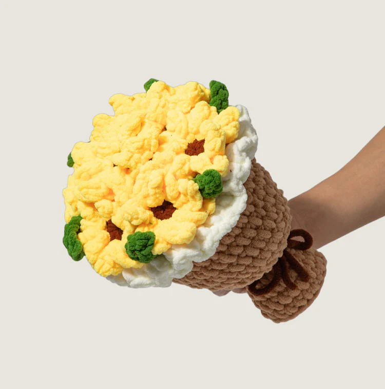 handmade knitted Sunflower bouquet - Image 2
