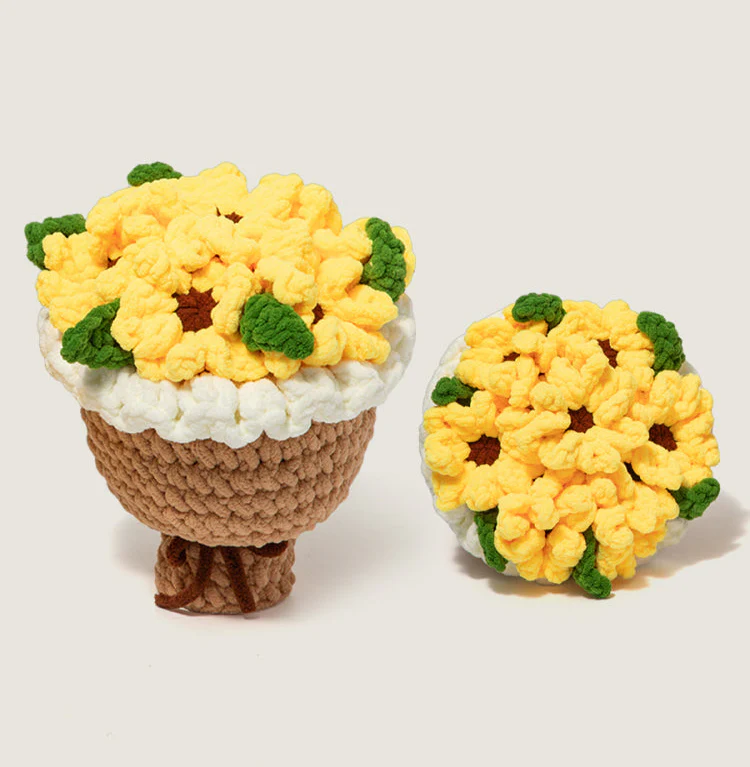 handmade knitted Sunflower bouquet - Image 5