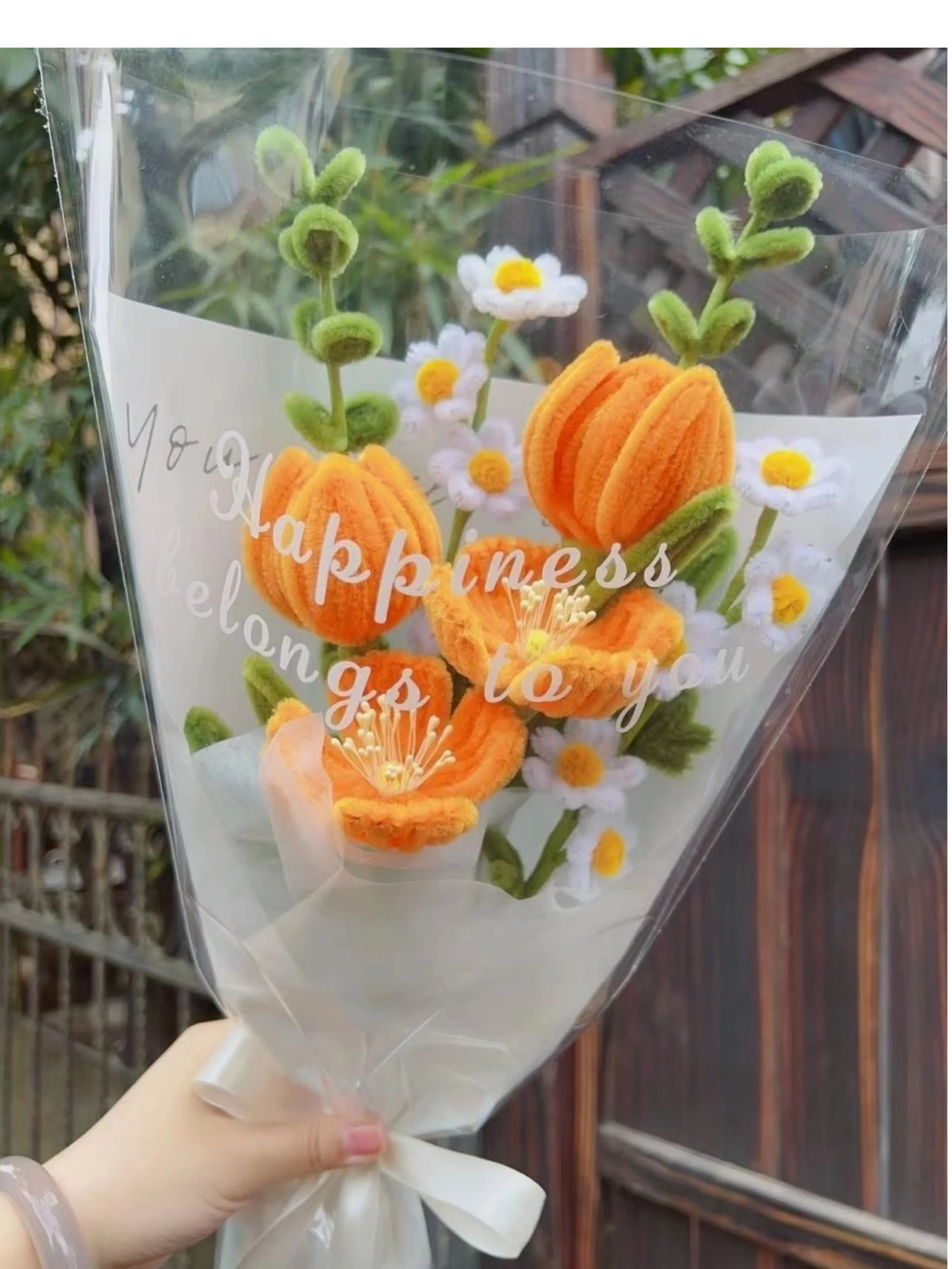 handmade twist stick flowers bouquet - Image 3
