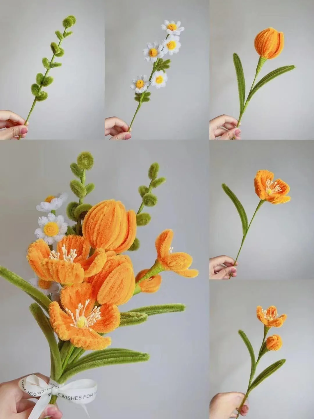 handmade twist stick flowers bouquet - Image 6