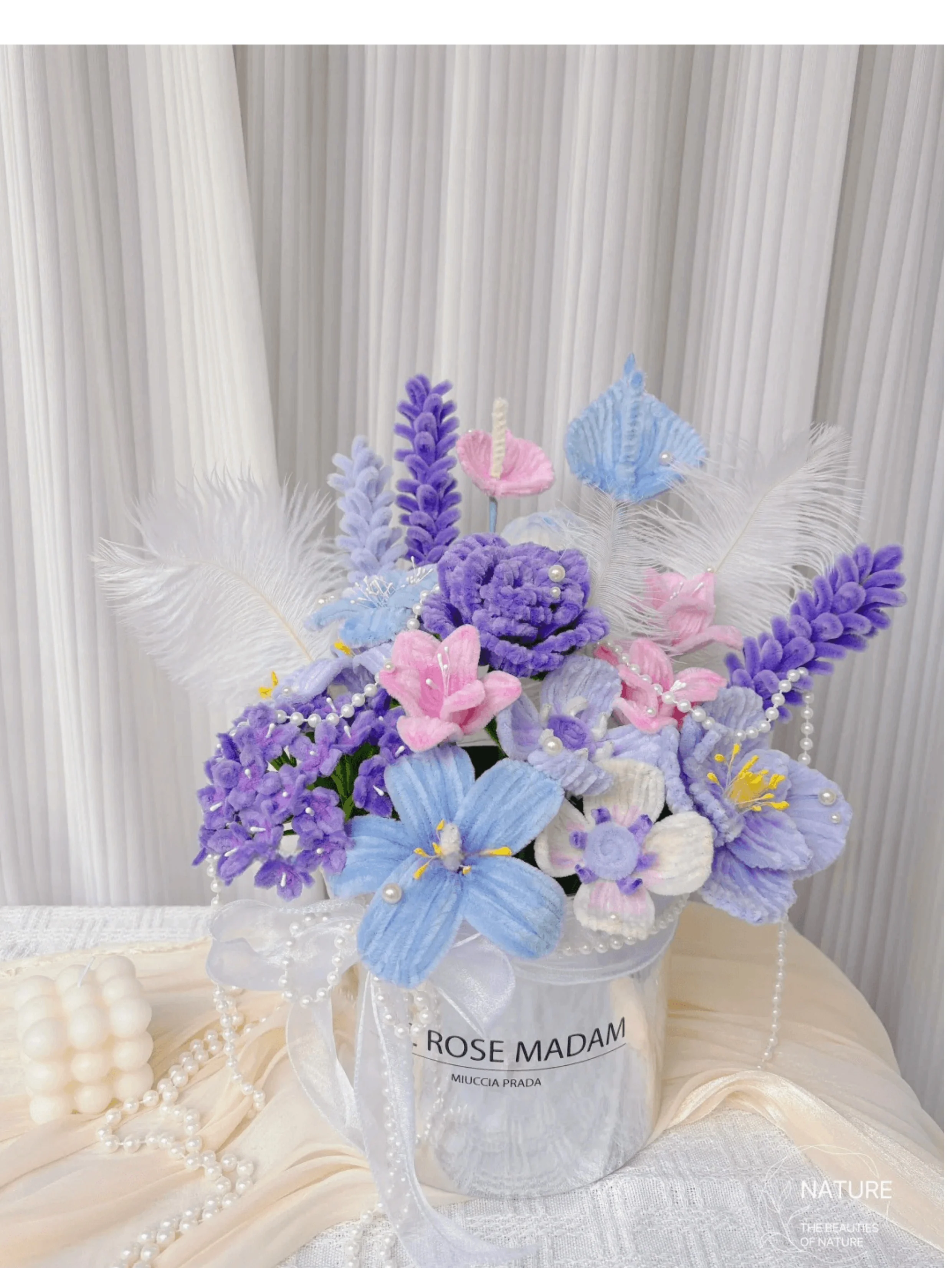 handmade Twisting stick peony rose hug bucket