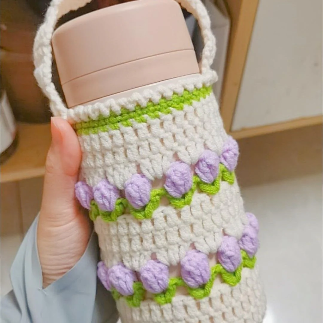 Handmade wool knitted portable thermos cup cover - Image 7