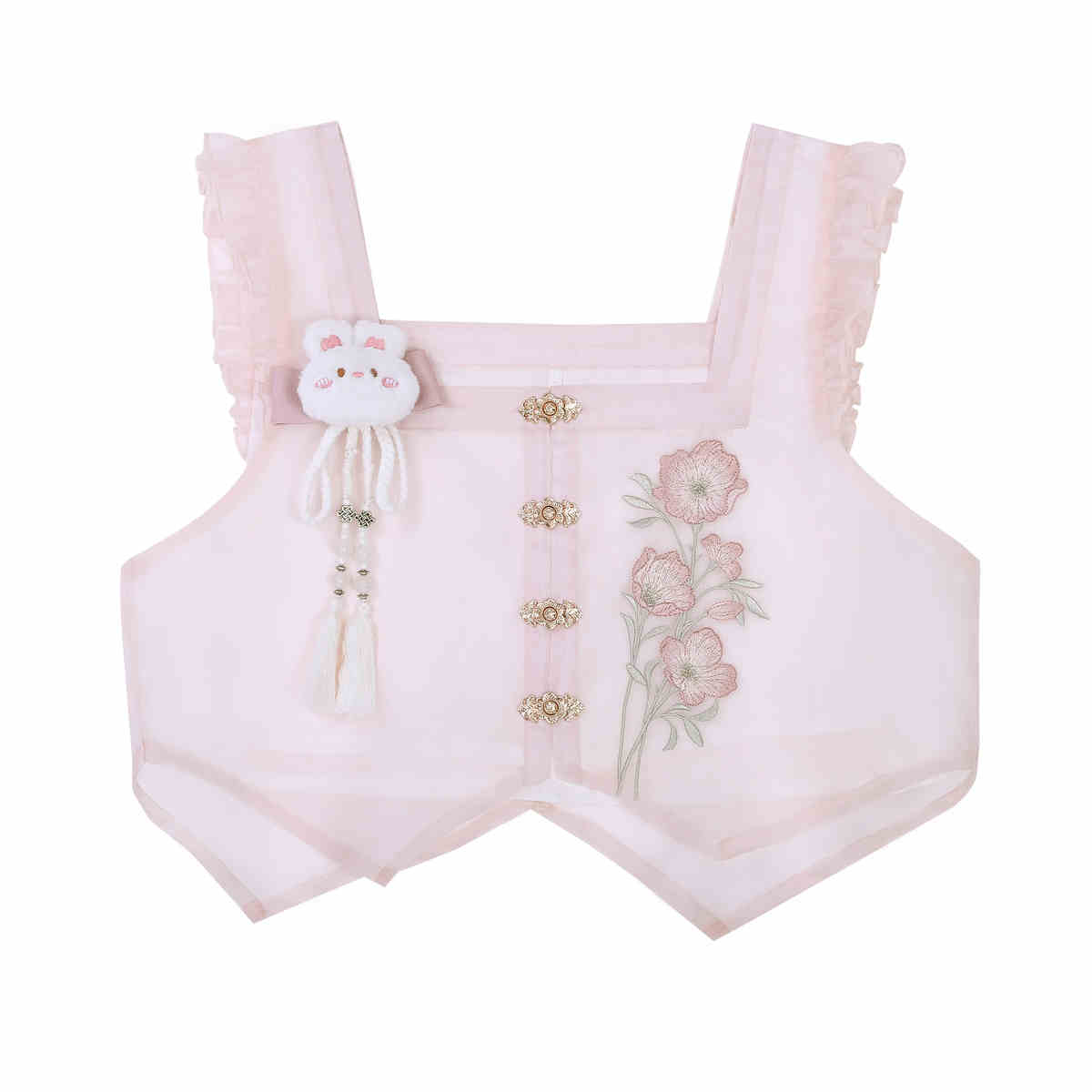 Hanfu Aesthetic Pink Rabblit Shirt + Skirt Suit - Image 7