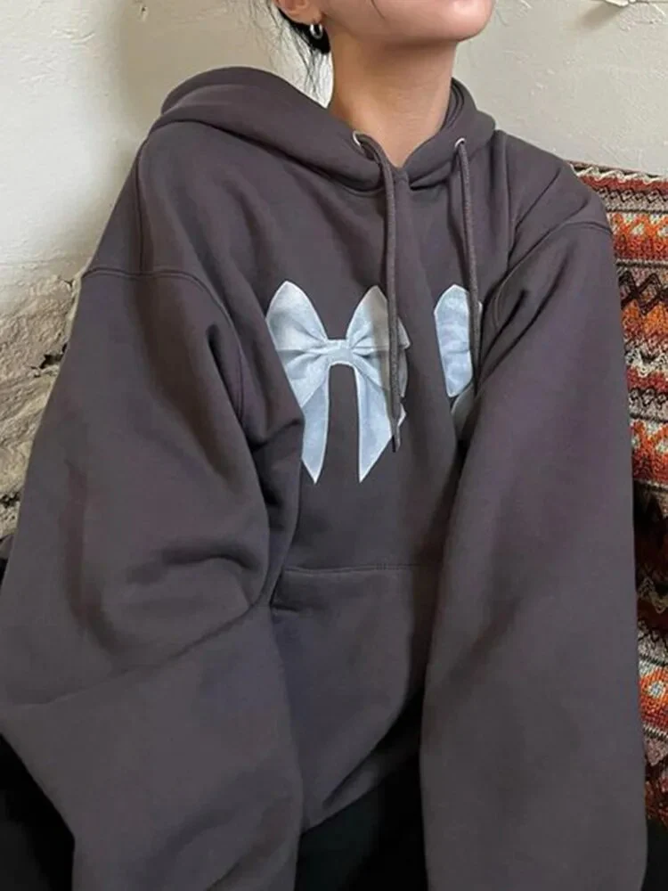 Harajuku Coquette Aesthetic Bow Oversized Hoodie - Image 3