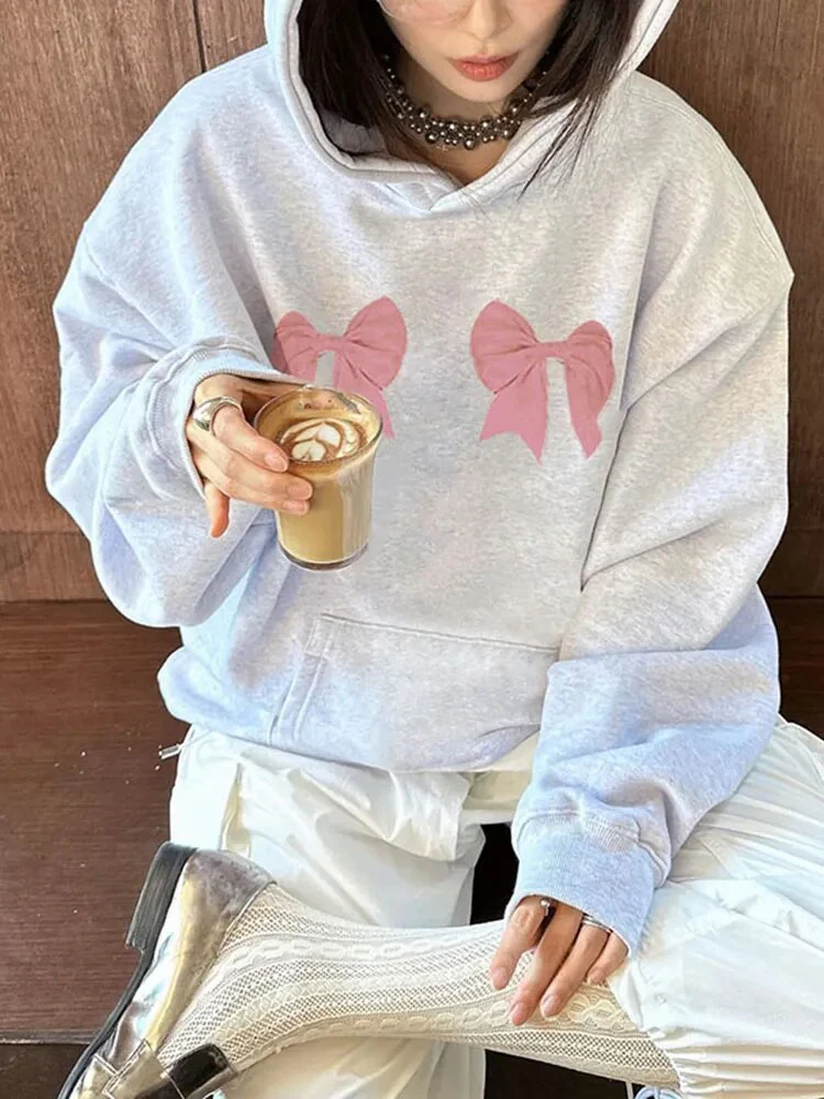 Harajuku Coquette Aesthetic Bow Oversized Hoodie - Image 4