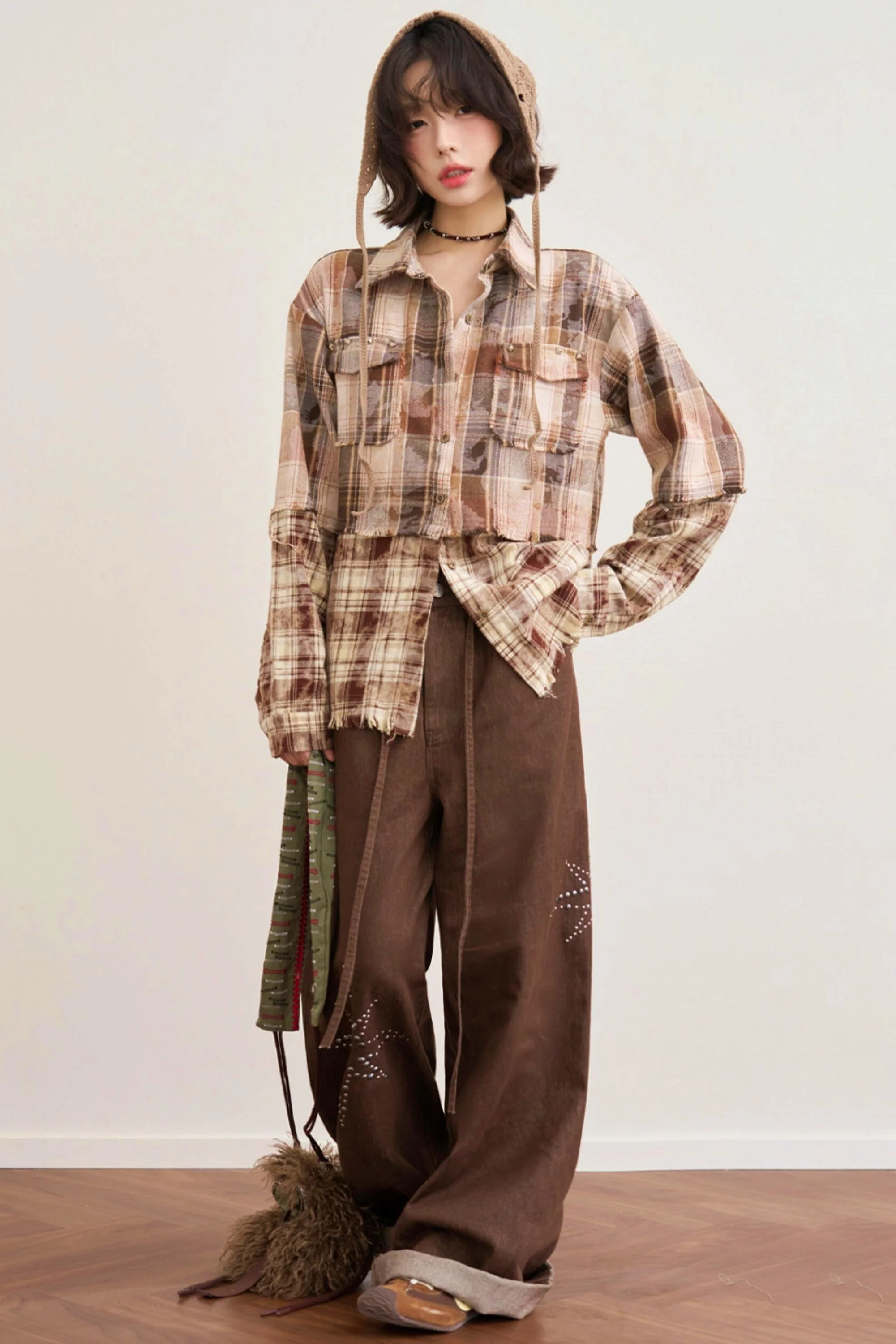 Hazelnut Latte Plaid Blouse - Image 10