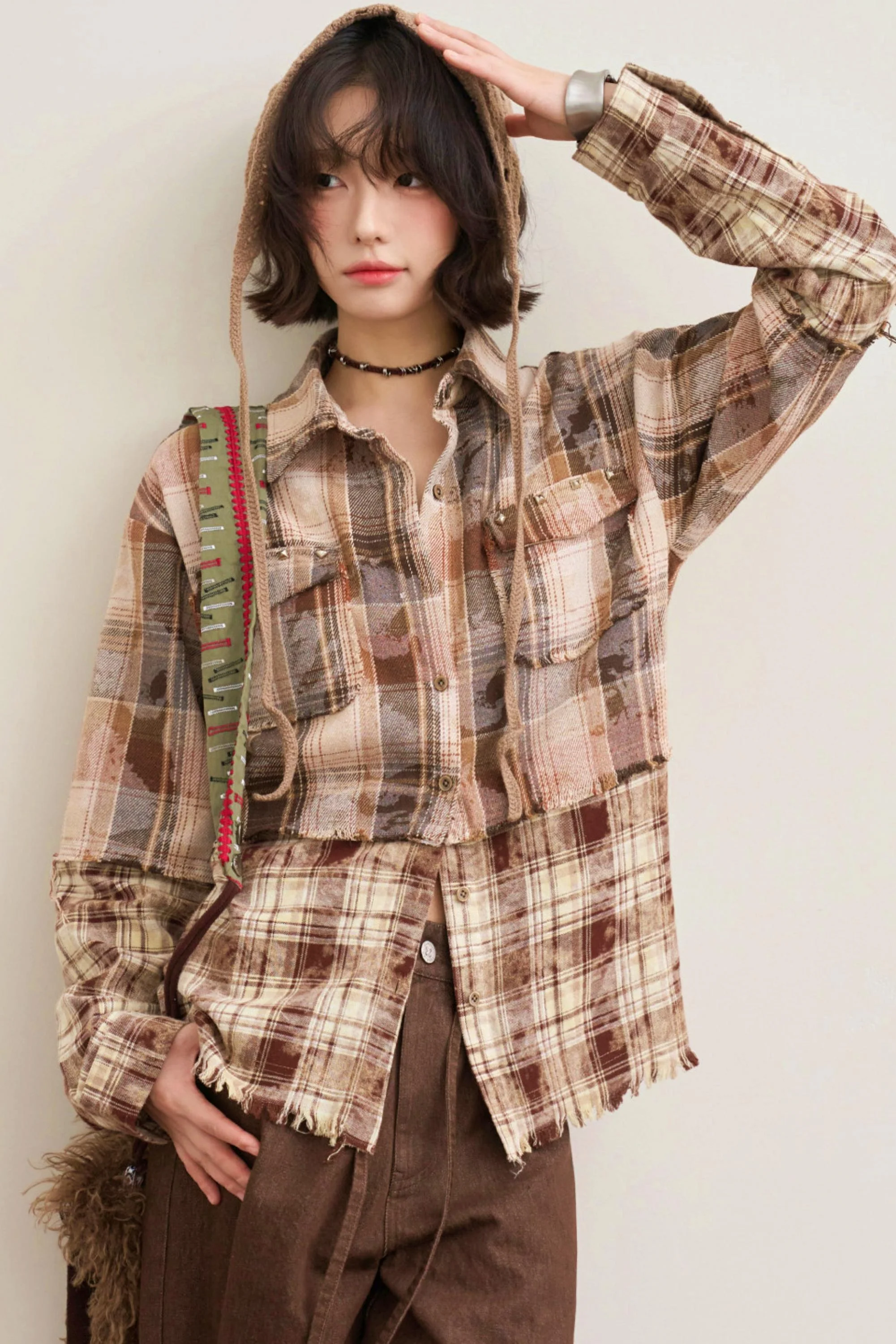 Hazelnut Latte Plaid Blouse - Image 2