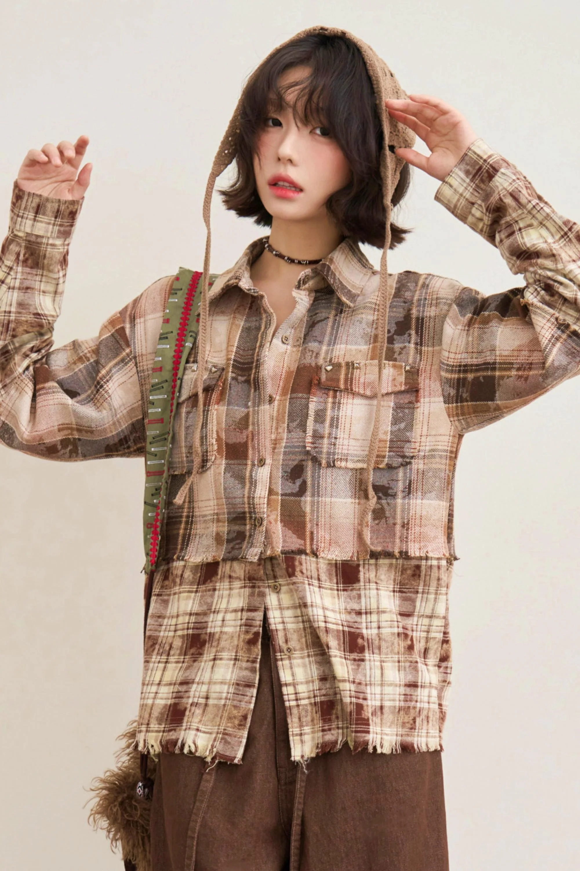 Hazelnut Latte Plaid Blouse - Image 6