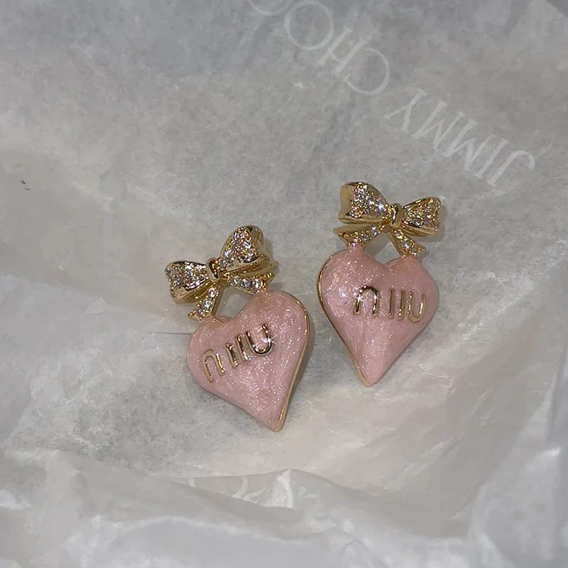 heart bow kawaii earrings - Image 6