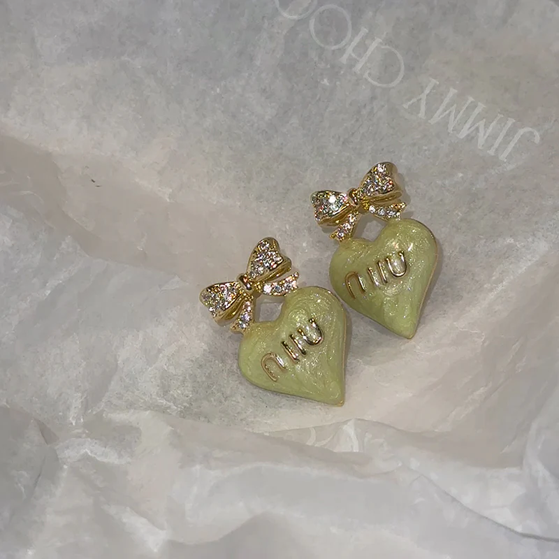 heart bow kawaii earrings - Image 8