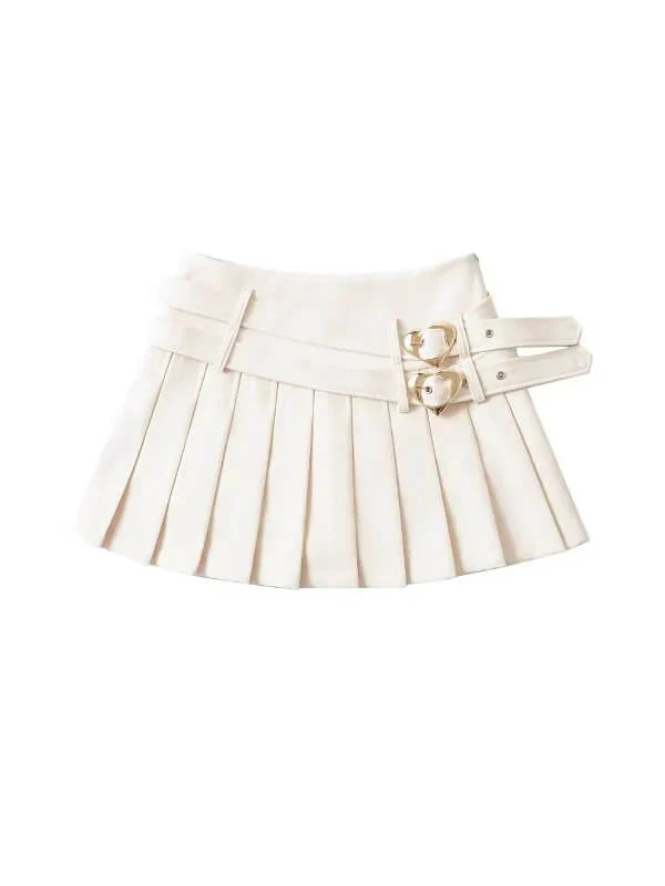Heart Buckle Pleated Skirt - Image 6