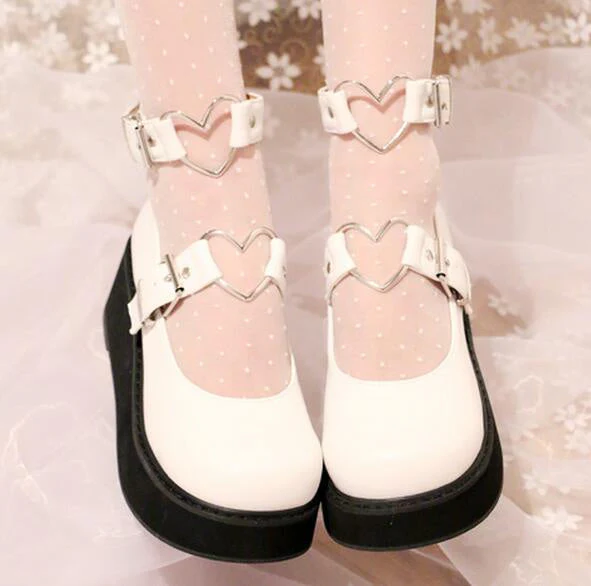 Heart Buckle Wedge Shoes - Image 6