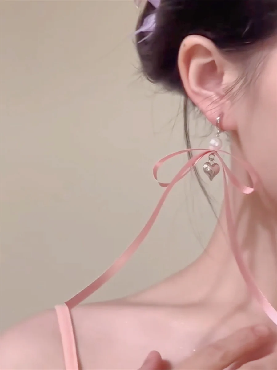 heart coquette bow earrings - Image 4