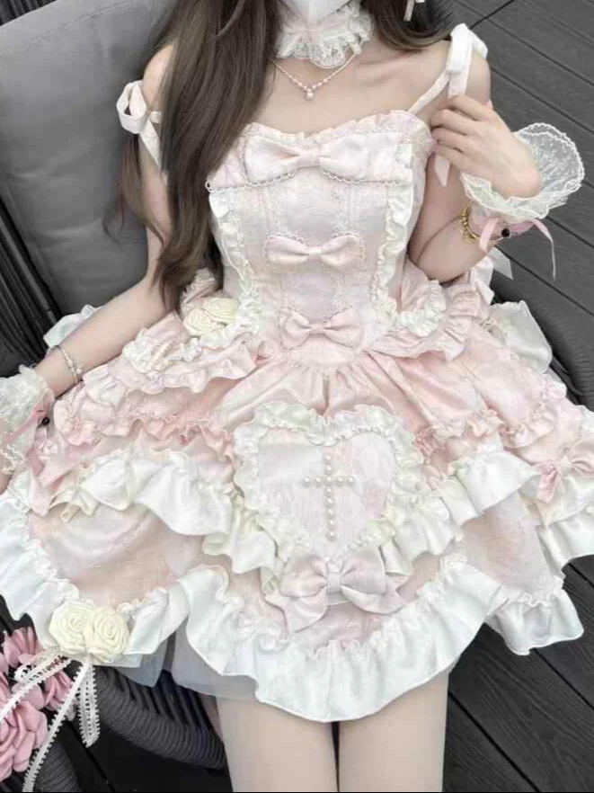 Heart Lolita Gothic Bows Dress