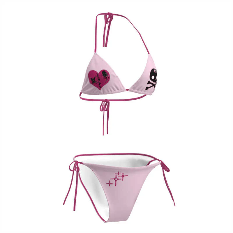 Heart Pink Ins Style Bikini - Image 2