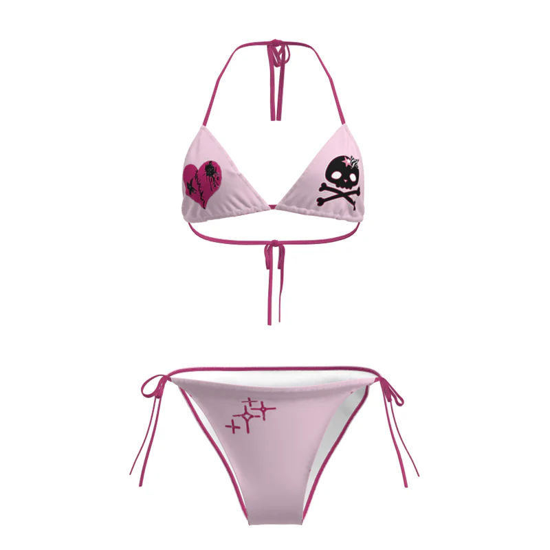 Heart Pink Ins Style Bikini - Image 4