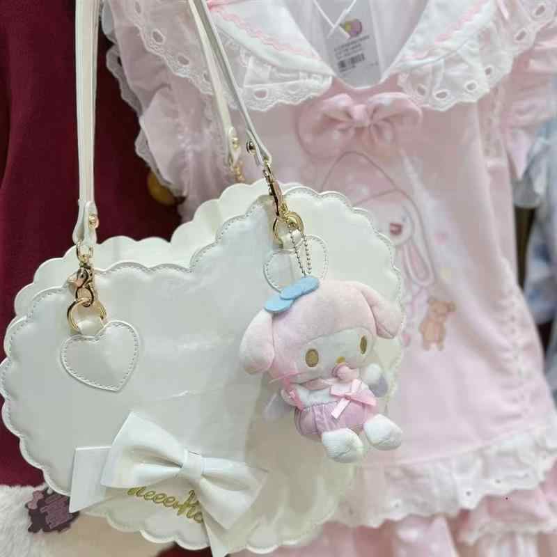 Heart Shape Bow Leather Crossbody Bag - Image 3