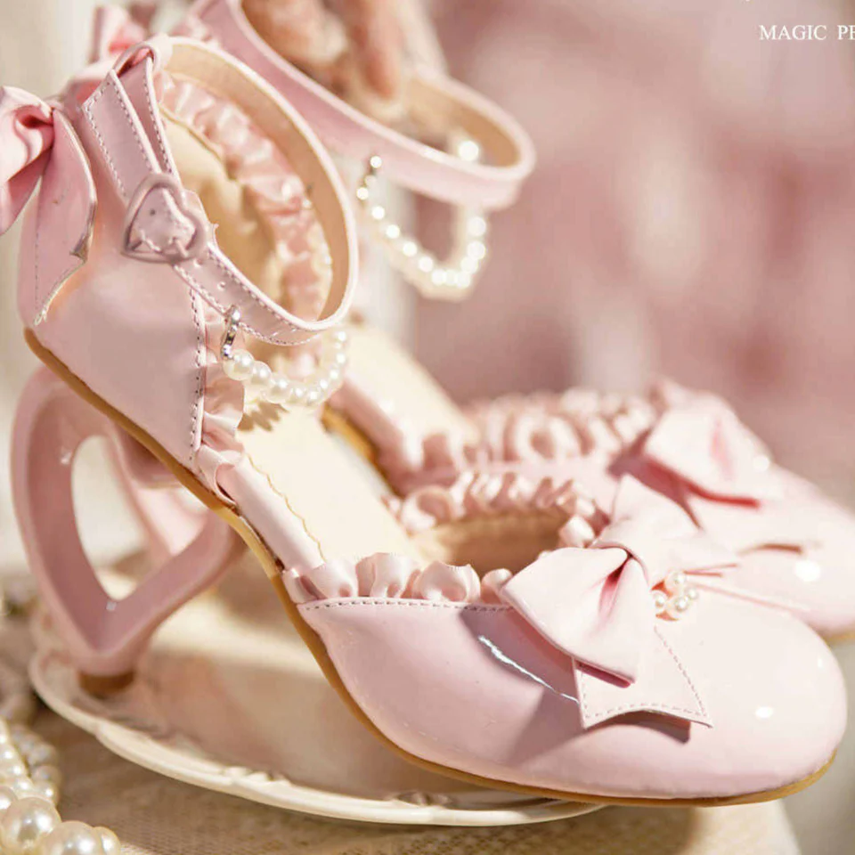 Heart Shape Heels Bow Sandals - Image 2
