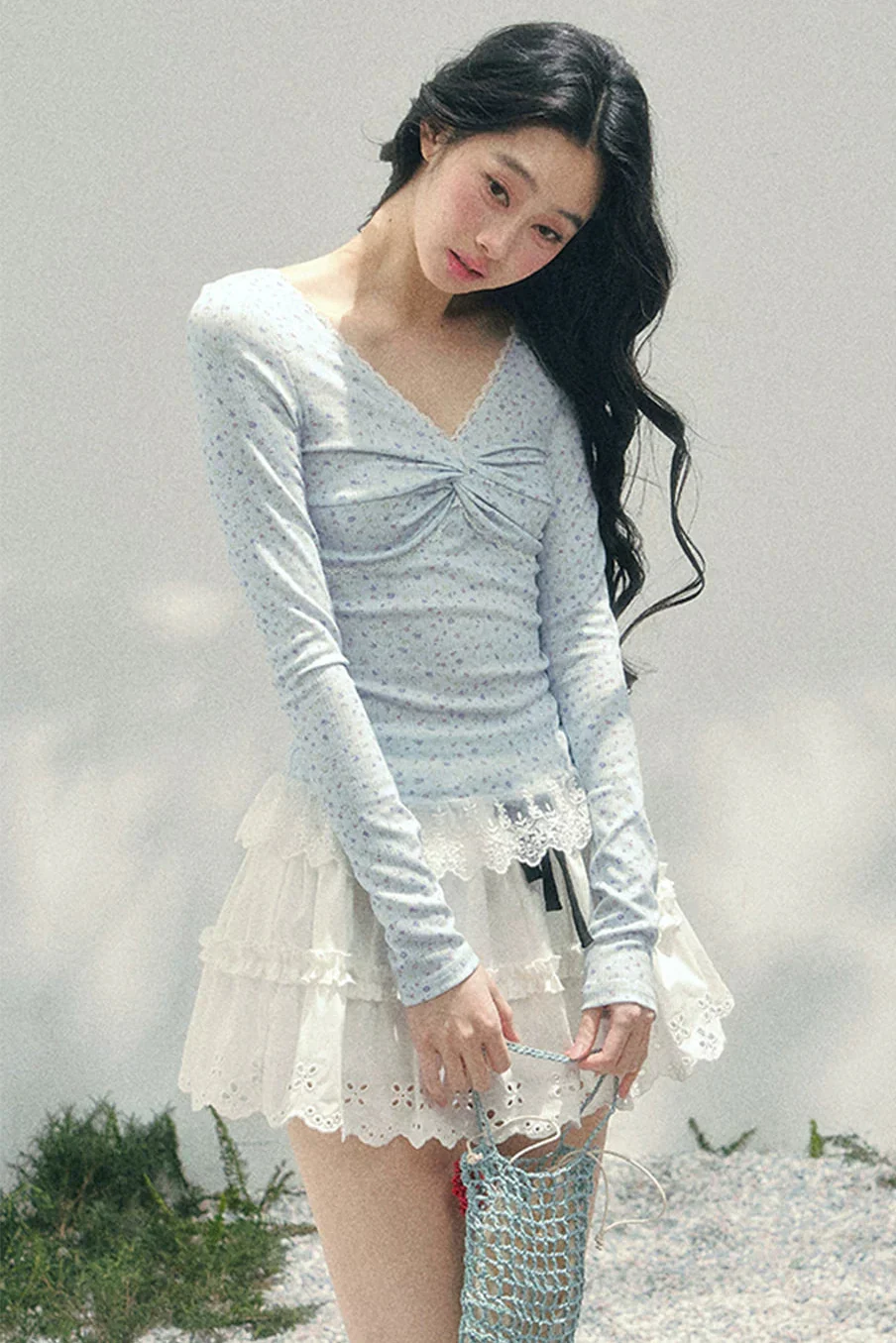 Back Lace Ribbon Garden Top - Image 3