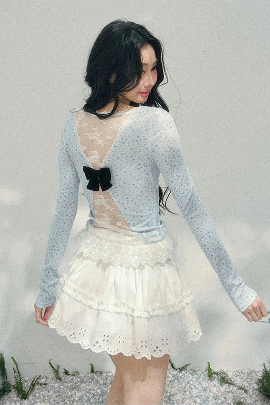 Back Lace Ribbon Garden Top - Image 2