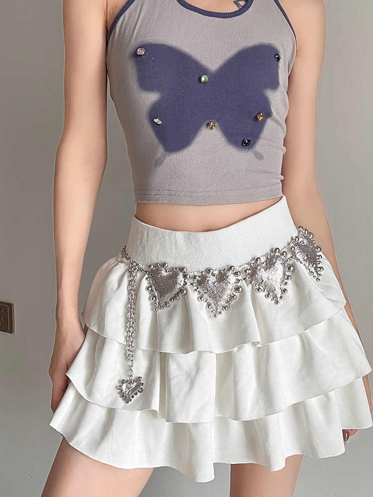 Hearts Metal Chain Skirt Belt - Image 3