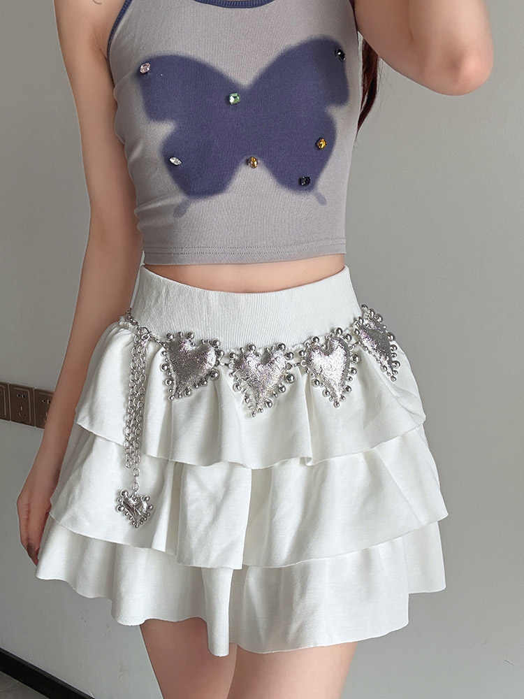 Hearts Metal Chain Skirt Belt - Image 4