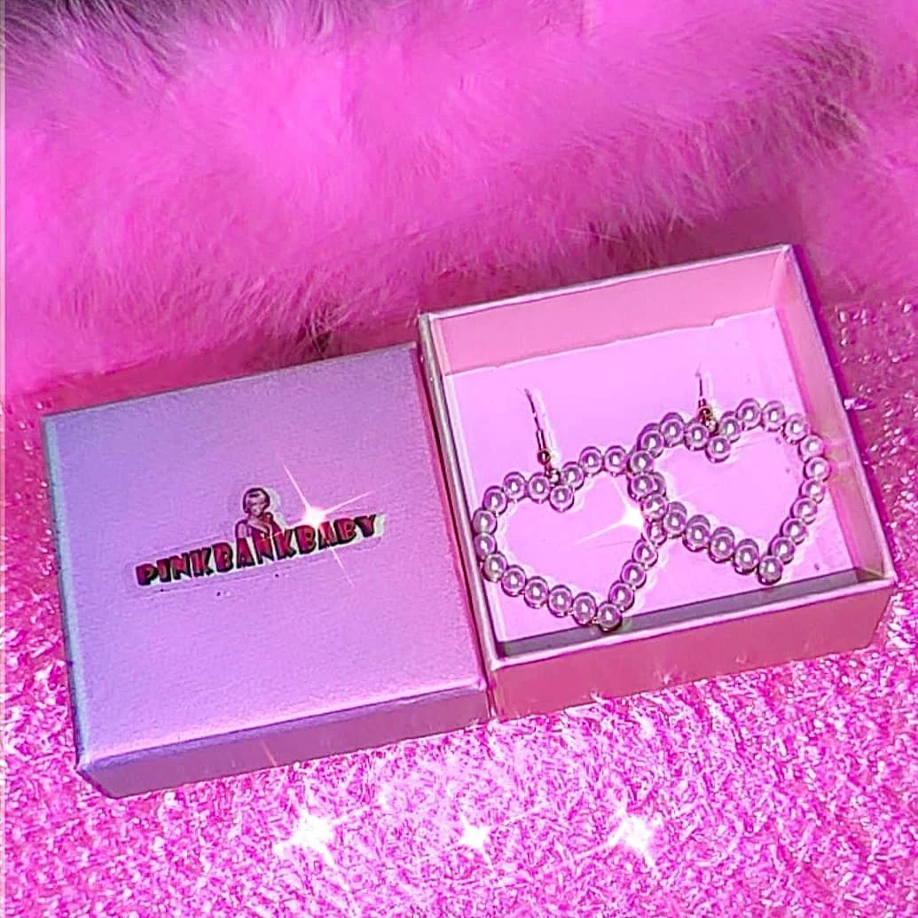 hearts pearls kawaii earrings - Image 2