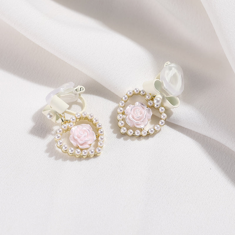 hearts pearls kawaii earrings - Image 4