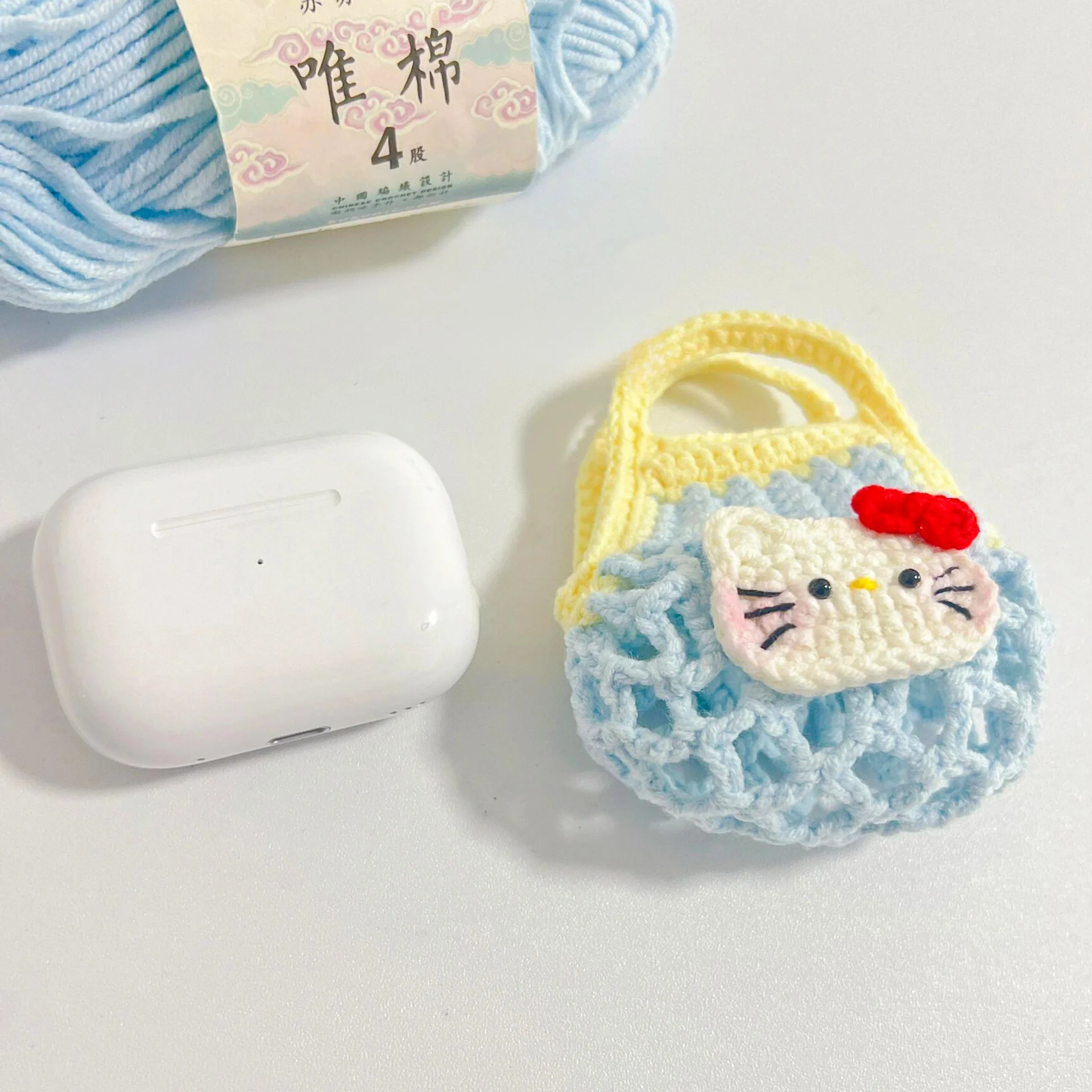 HelloKitty hollow net pocket diy wool headphone bag - Image 2