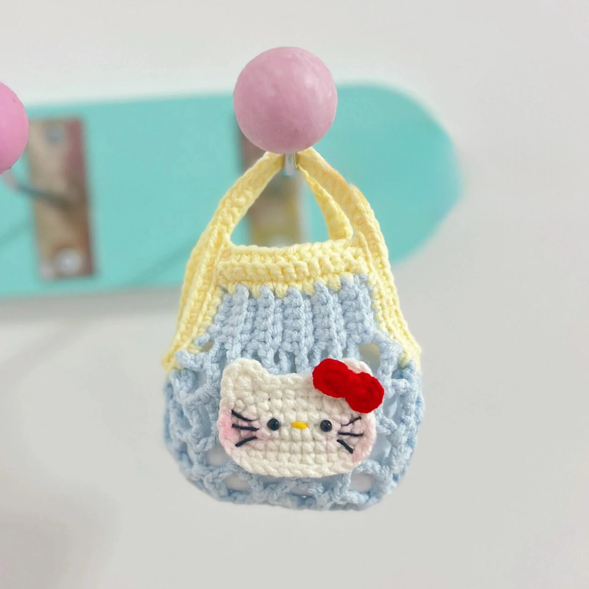 HelloKitty hollow net pocket diy wool headphone bag - Image 3