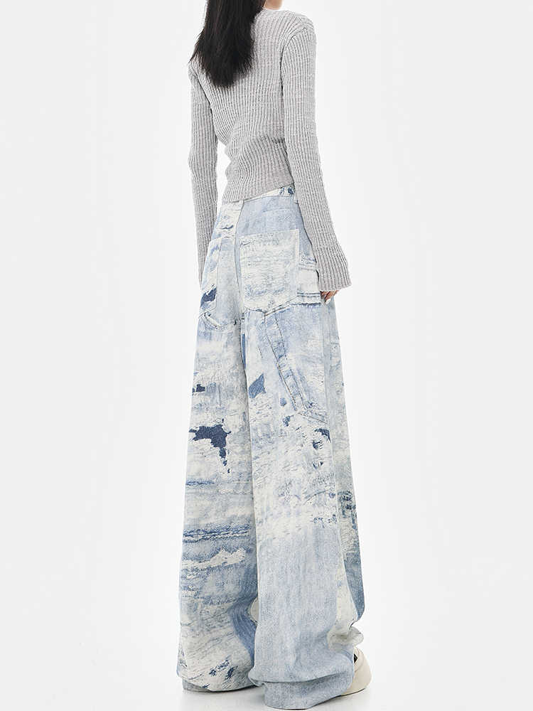 High Street Washed Bell Bottom Jeans - Image 4