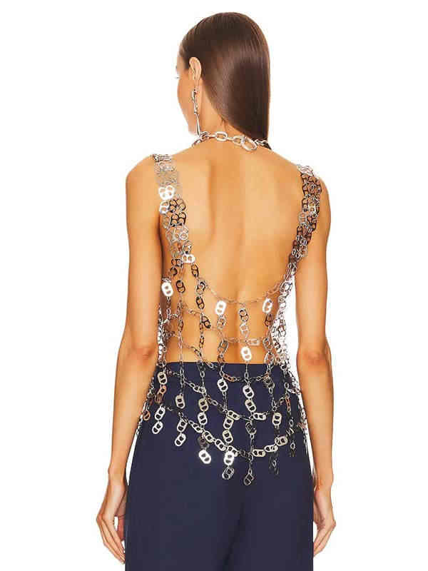 Hollow Metal Iron Body Chain Camisole - Image 4