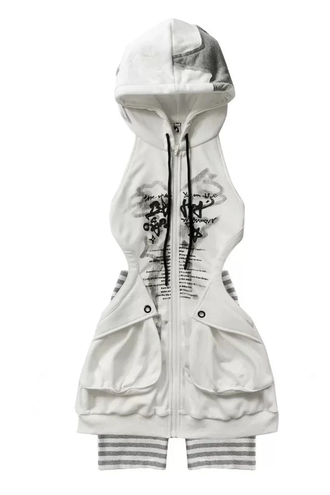 Sleeveless Hoodie Zip Dress - Image 12