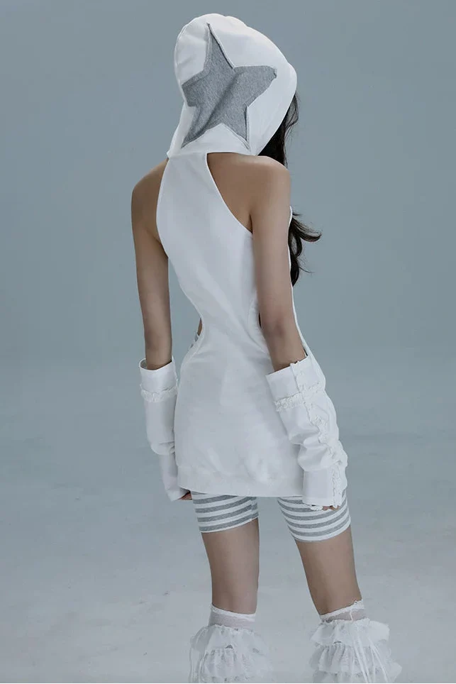 Sleeveless Hoodie Zip Dress - Image 5