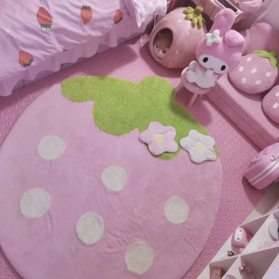 homemade cute strawberry bedside blanket - Image 5