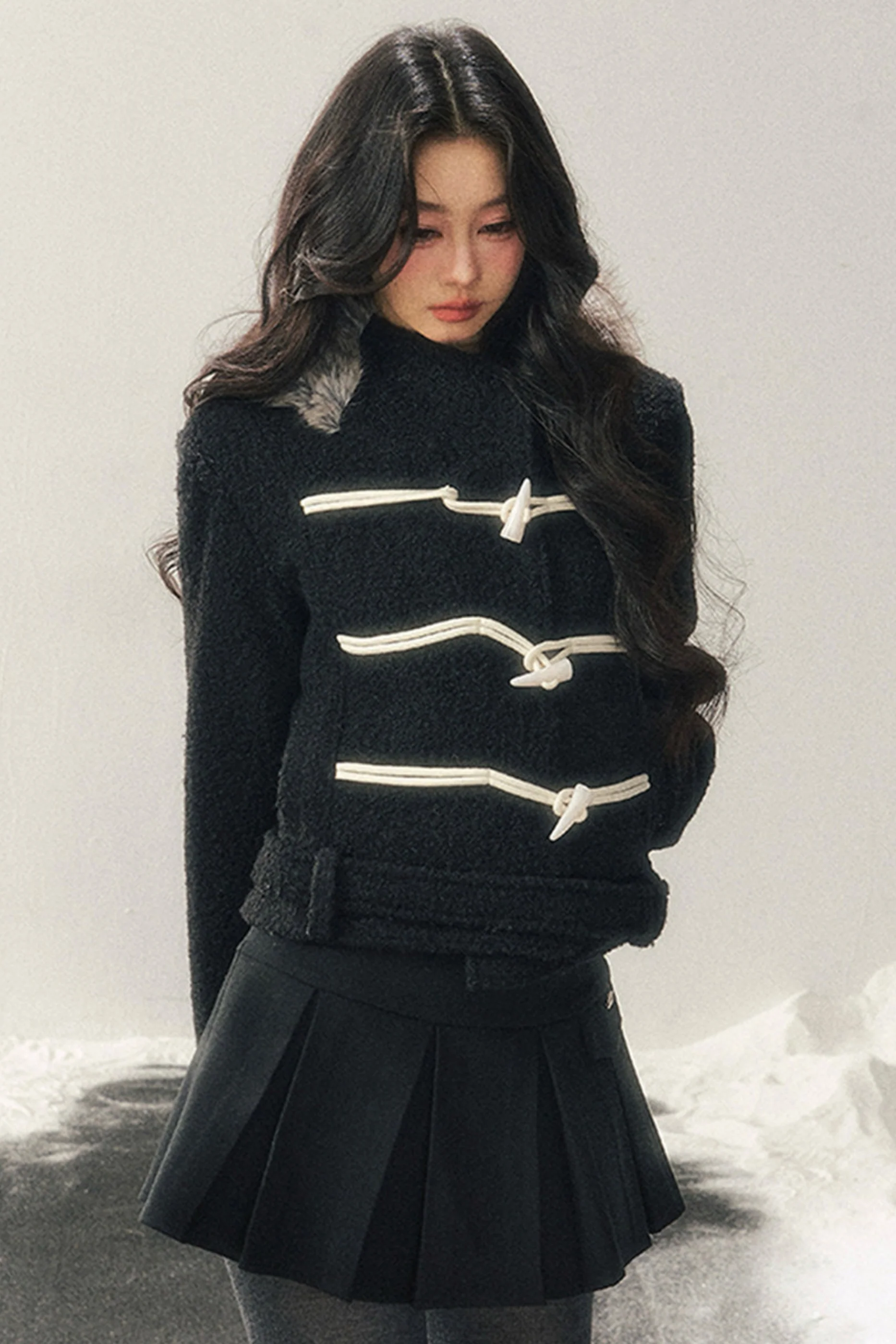 Horn Button Hooded Coat - Image 14