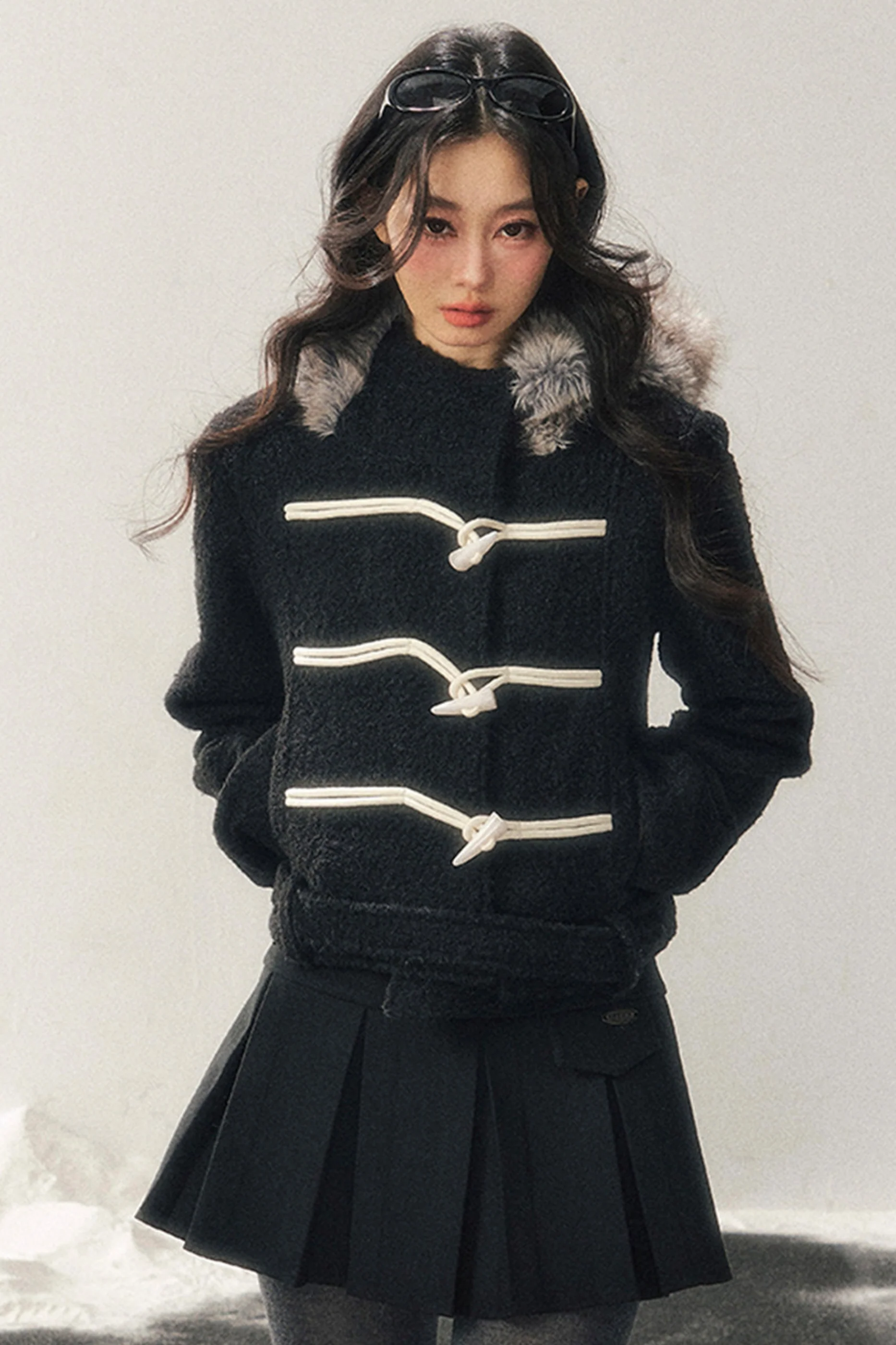 Horn Button Hooded Coat - Image 5