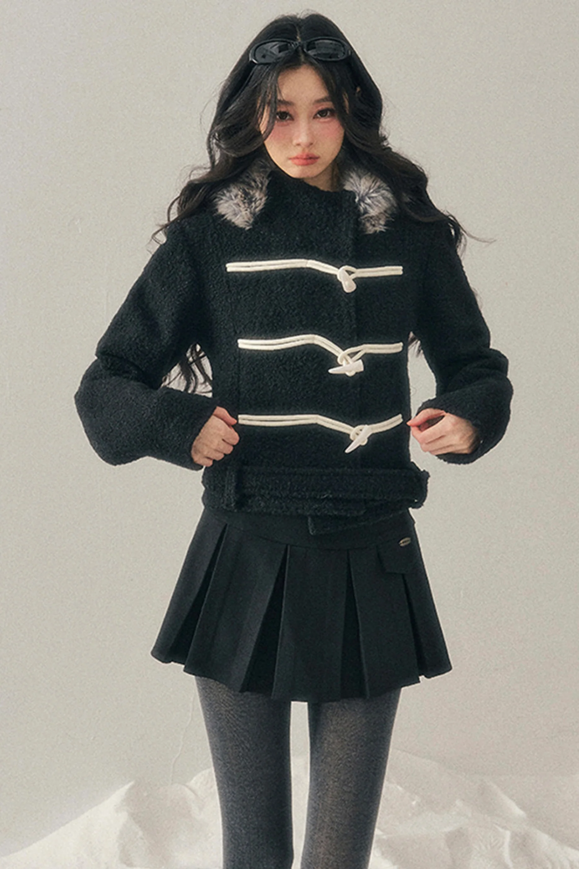 Horn Button Hooded Coat - Image 10