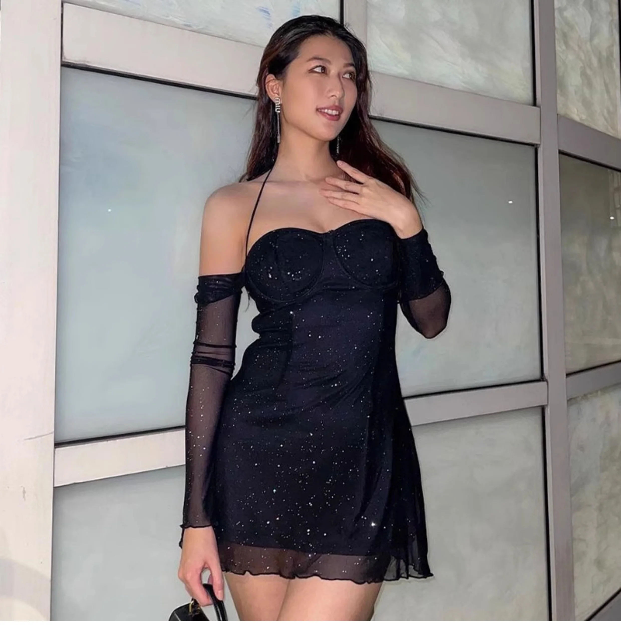 Hot Mesh Dark Coquette Dress - Image 4