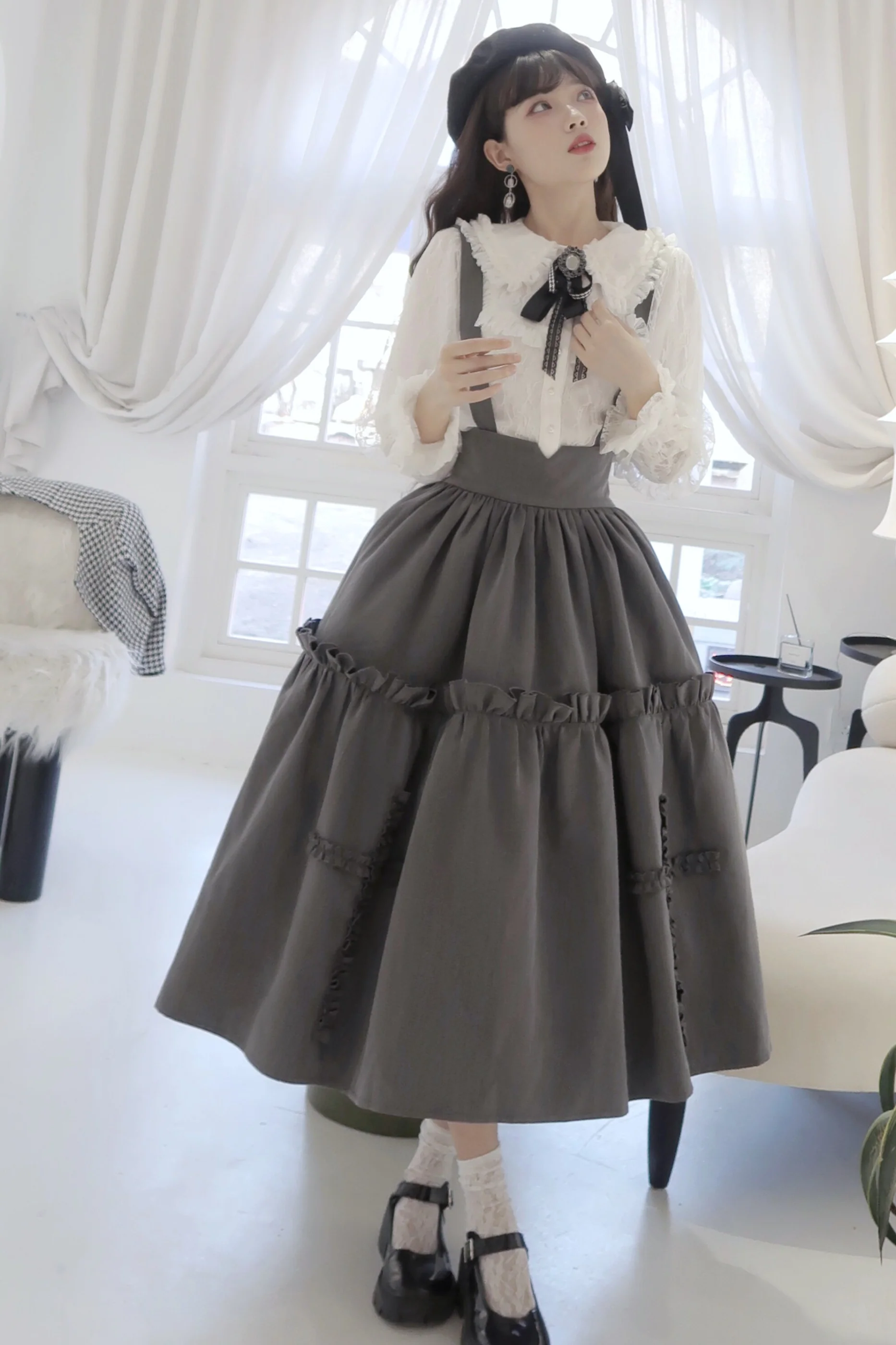Retro Style Lolita Suspender Skirt - Image 10