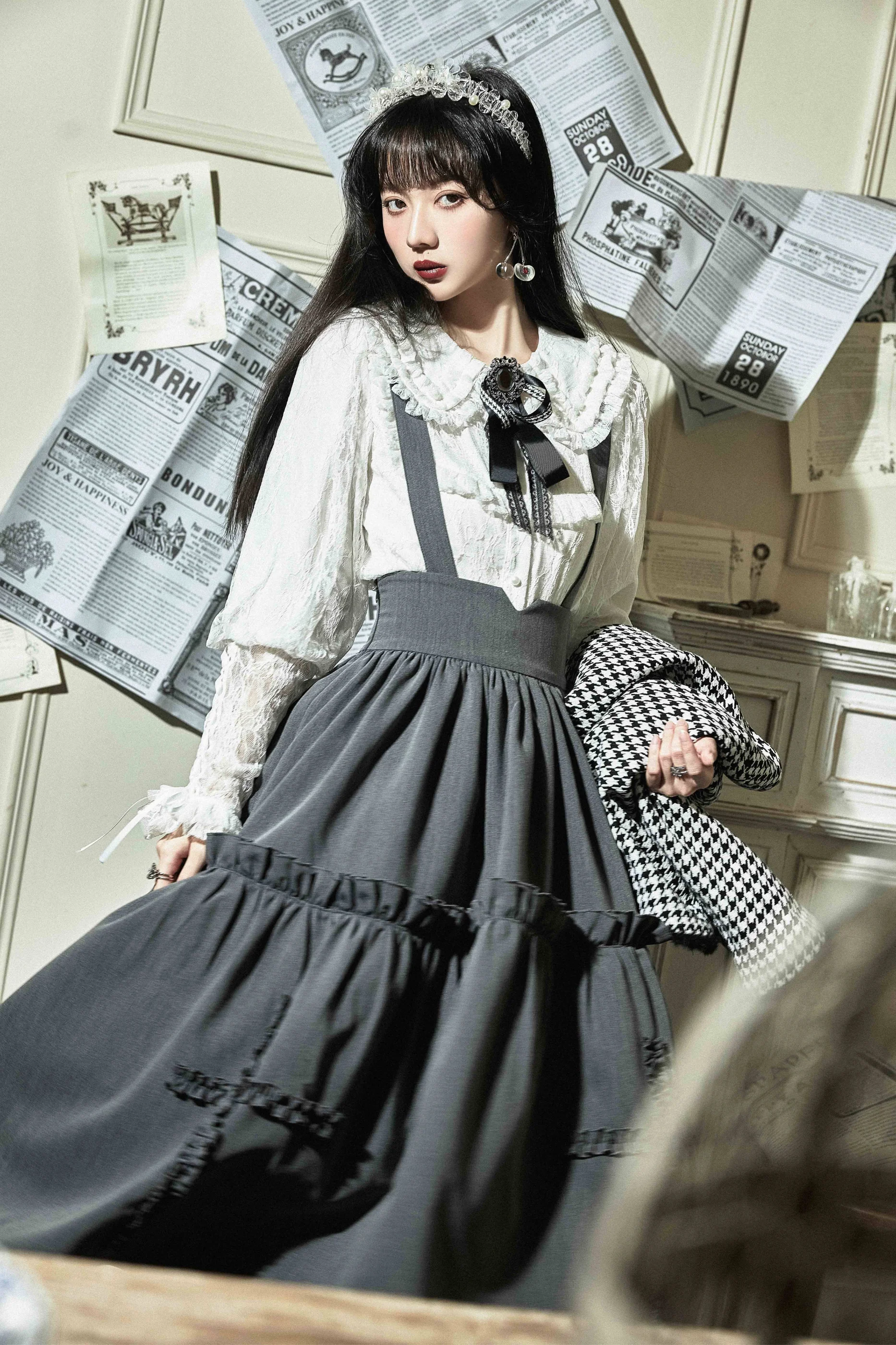 Retro Style Lolita Suspender Skirt - Image 6
