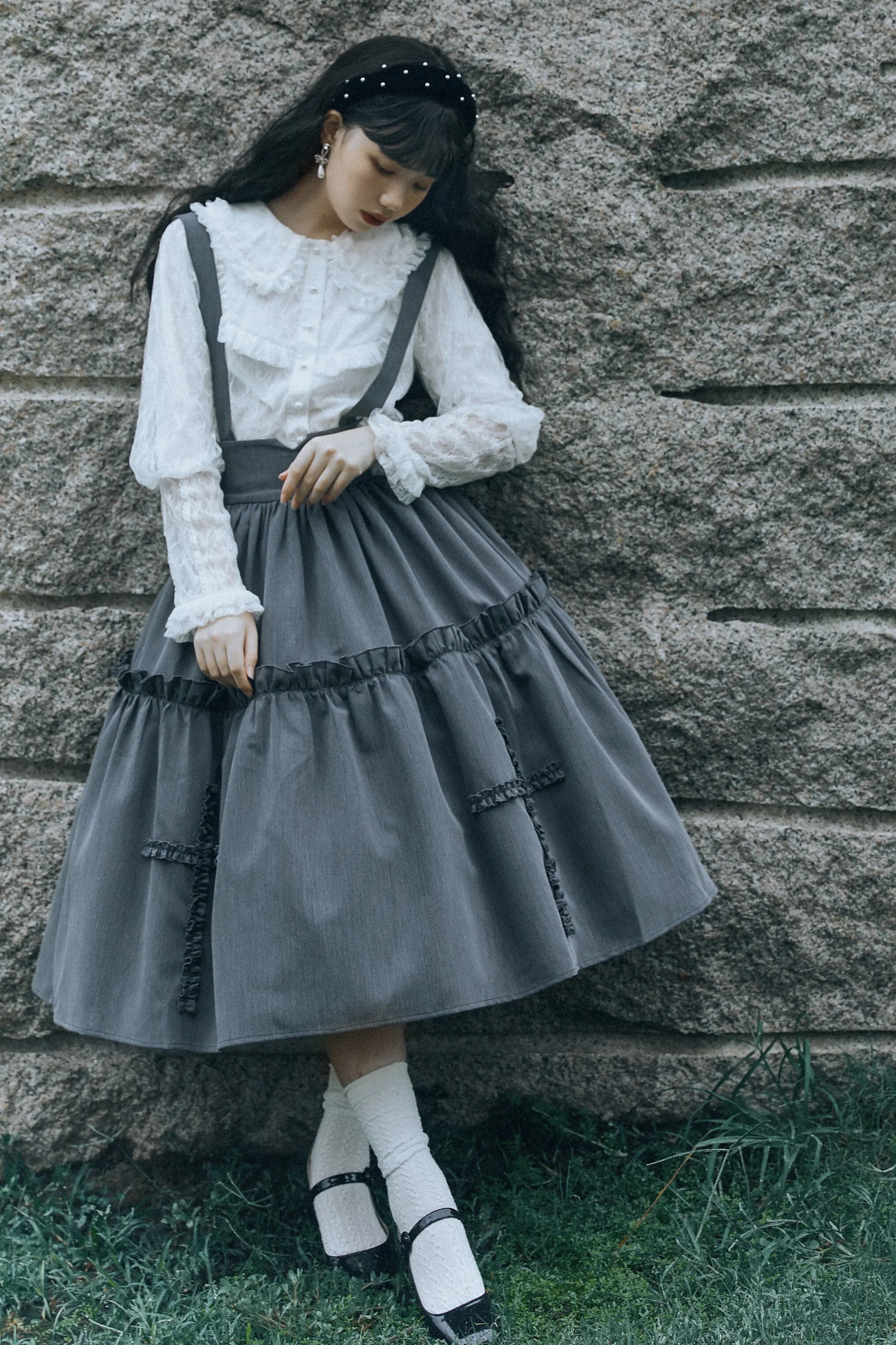 Retro Style Lolita Suspender Skirt - Image 7