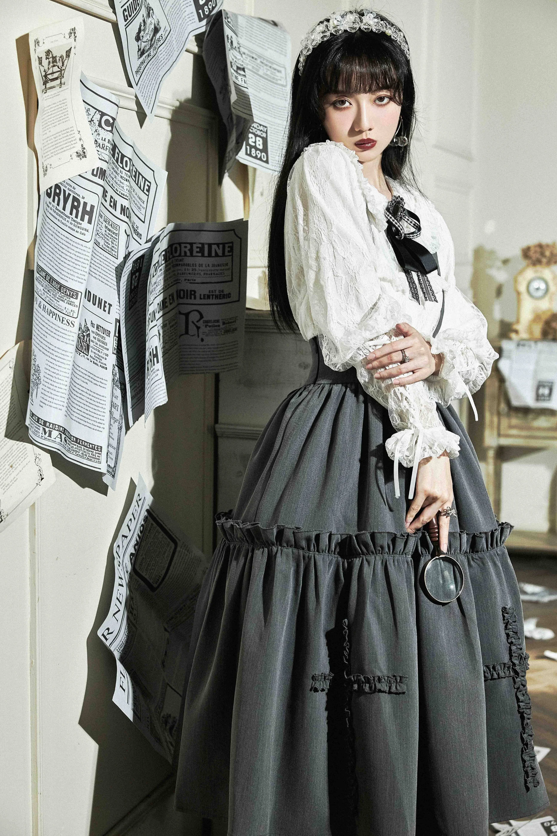 Retro Style Lolita Suspender Skirt - Image 9