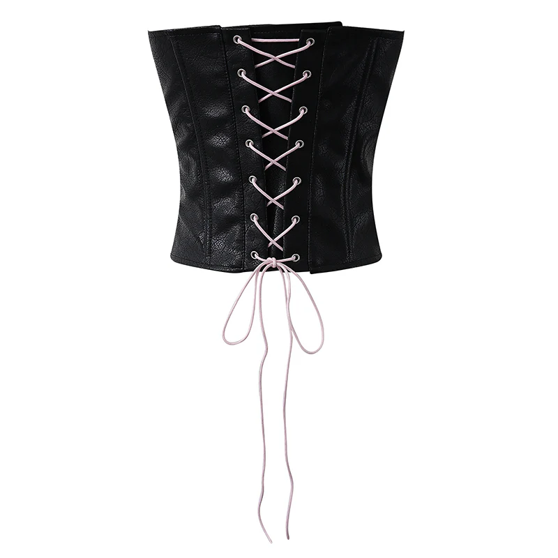 Hourglass Bow Leather Corset Dark Coquette Coord - Image 3