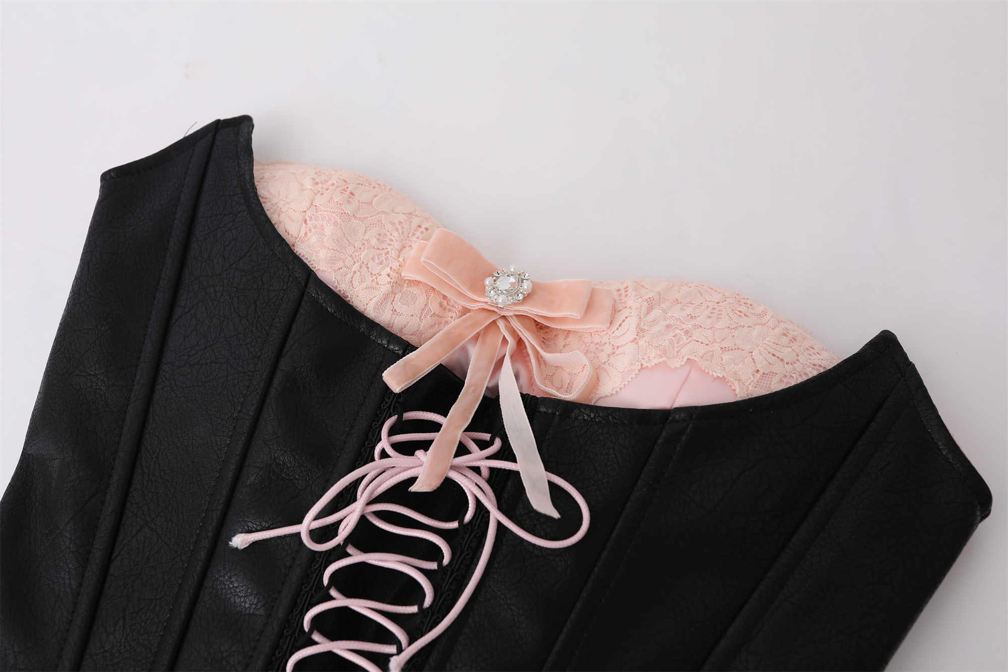 Hourglass Bow Leather Corset Dark Coquette Coord - Image 4