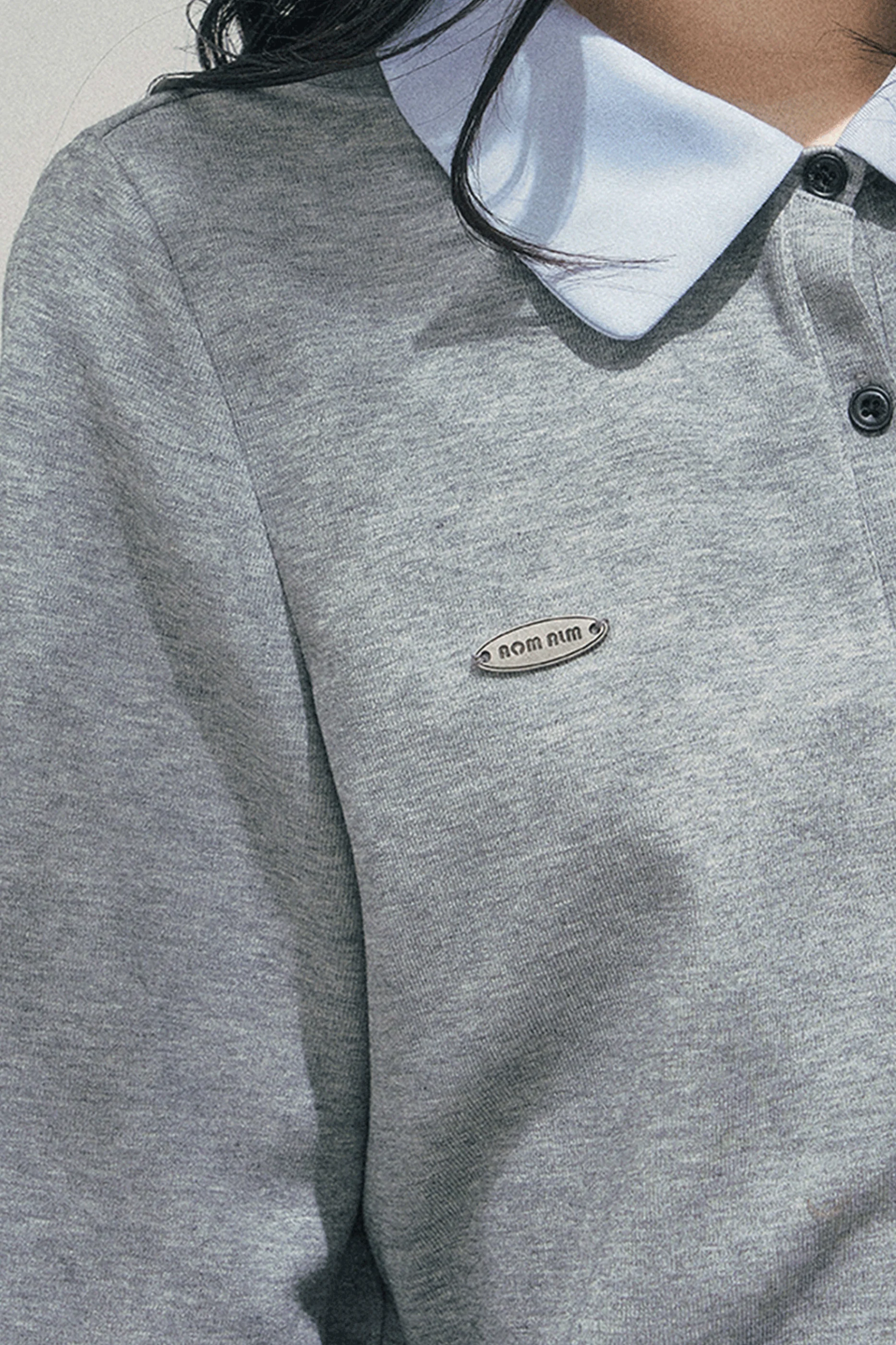 French Faux Two-Piece Polo Sweater - Image 12
