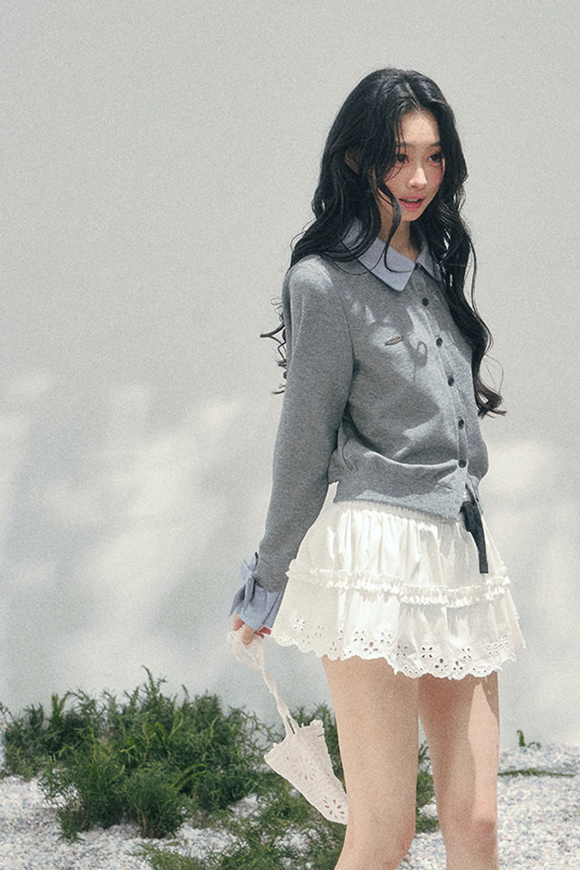 French Faux Two-Piece Polo Sweater - Image 5
