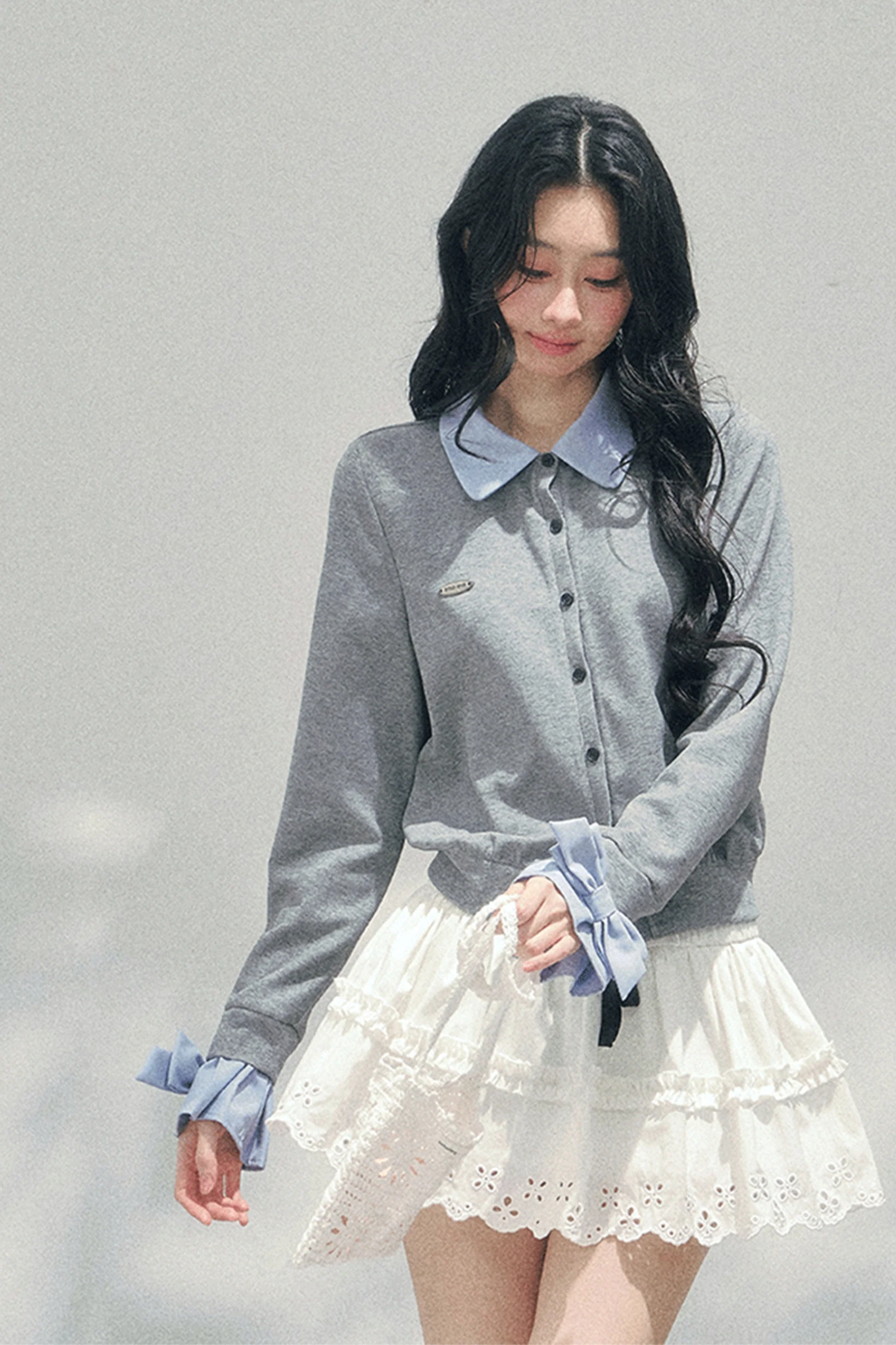 French Faux Two-Piece Polo Sweater - Image 8