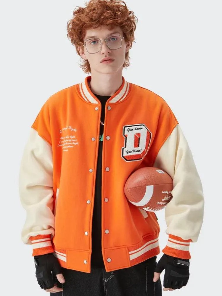 I Don't Give Damn Baseball Varsity Jacket - Image 3